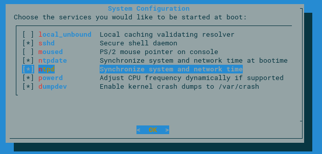 FreeBSD Installer Daemon Configuration