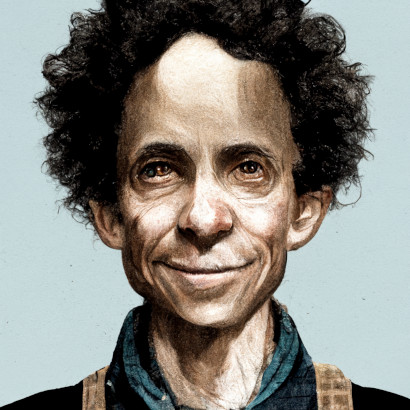 Malcolm Gladwell as a hillbilly. Image generated by midjourney.com