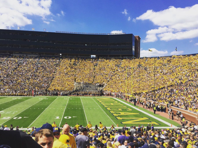 A shot of the Big House (Michigan stadium).